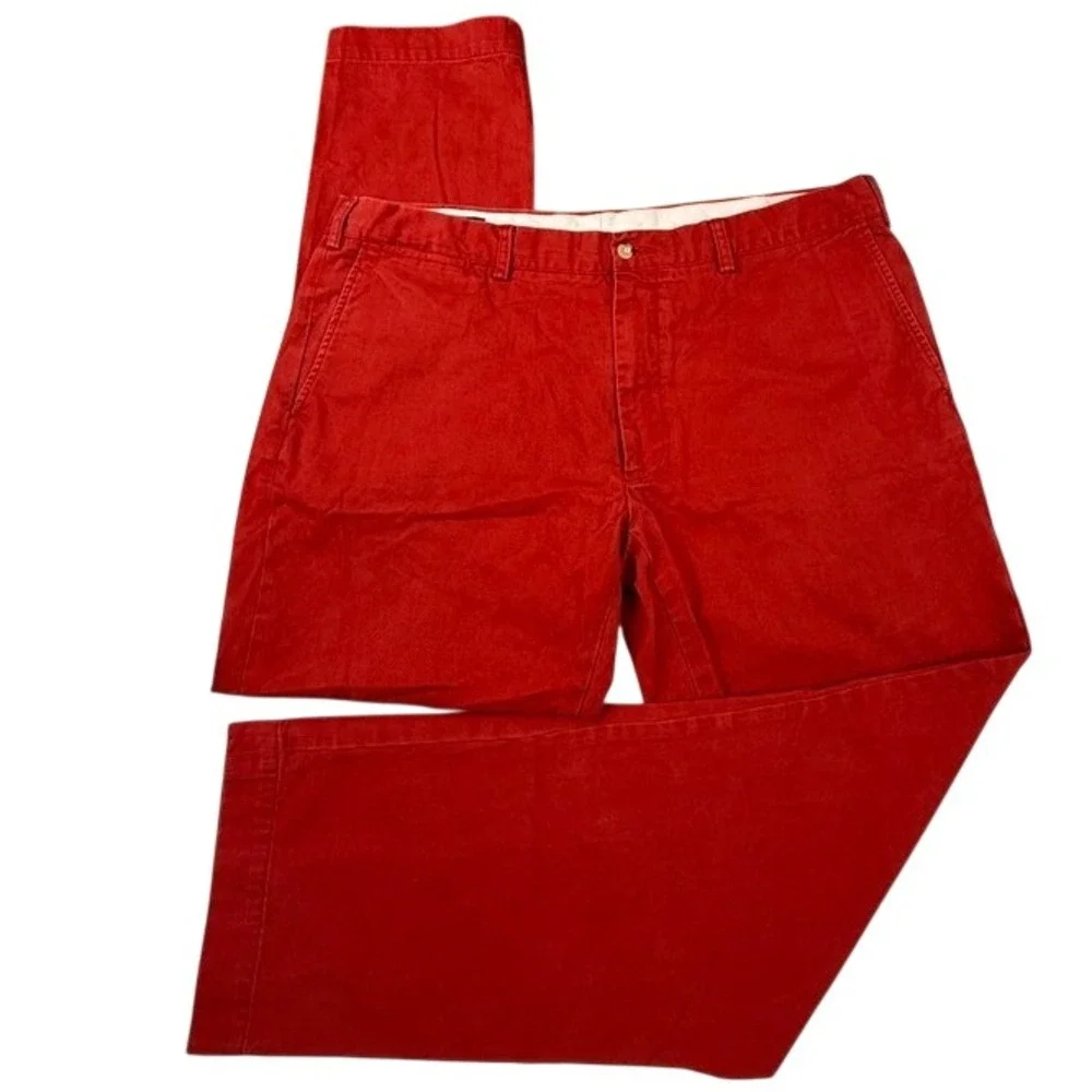 Polo Ralph Lauren Slim Fit Red Chino Pants Cotton Twill Trousers Mens 40x32